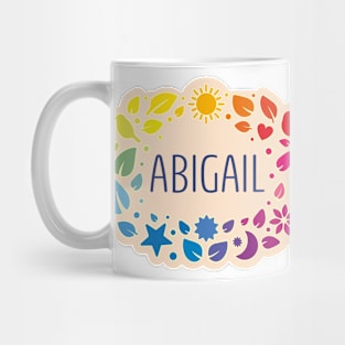 Abigail  name with colorful leaves Mug